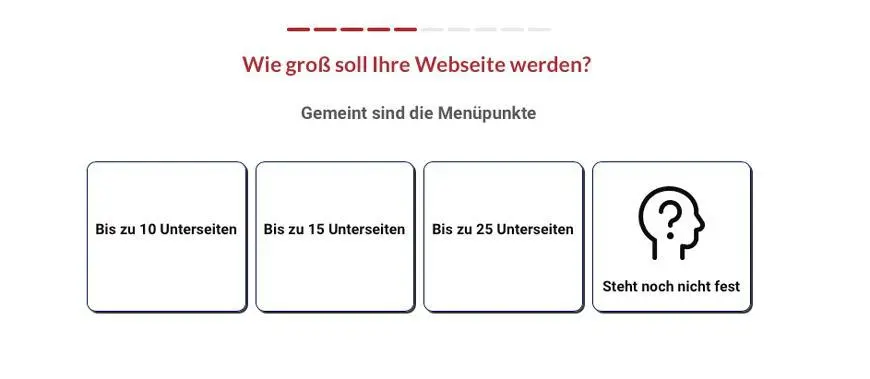 Wie groß soll Ihre Website werden