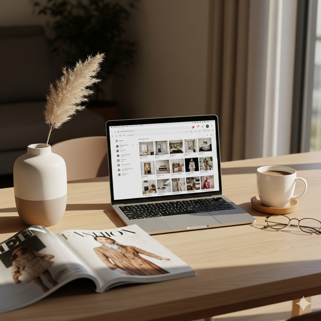 Pinterest SEO Strategy for Online Shops (Laptop on Desk)